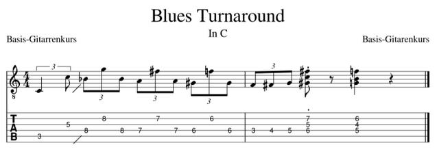 Blues Turnarounds in C mit großer Sexte